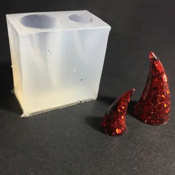 

Magic Wand Devil Horns Silicone Resin Epoxy Mold for DIY Crafts Hair Clip Mould R9JE