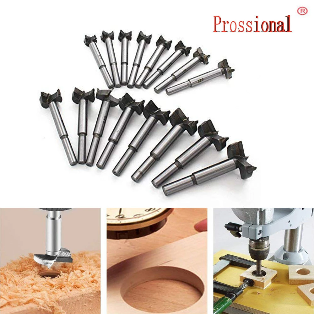 Pro Wood Working Forstner Drill Bit Set 16 Piece Hole Cutter Wood Case
