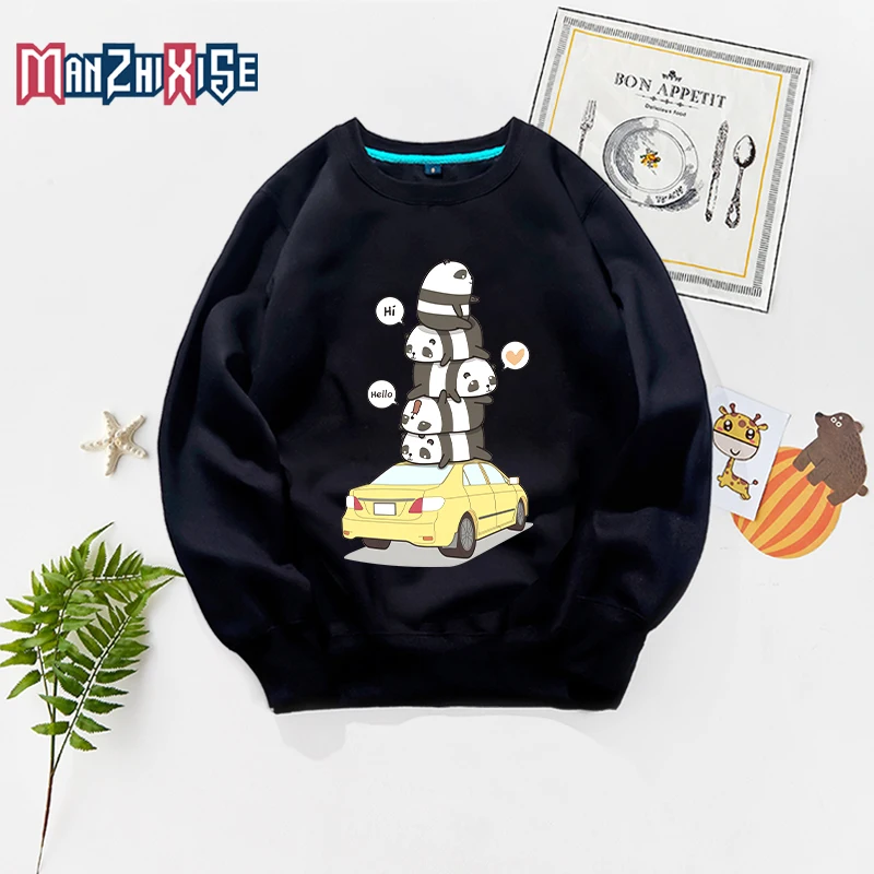 

Boys Girl Sweatshirts Autumn Spring Cartoon Cute Panda Car Printing Tops Children Long Sleeve Sweatshirt Blouse Children Clothes