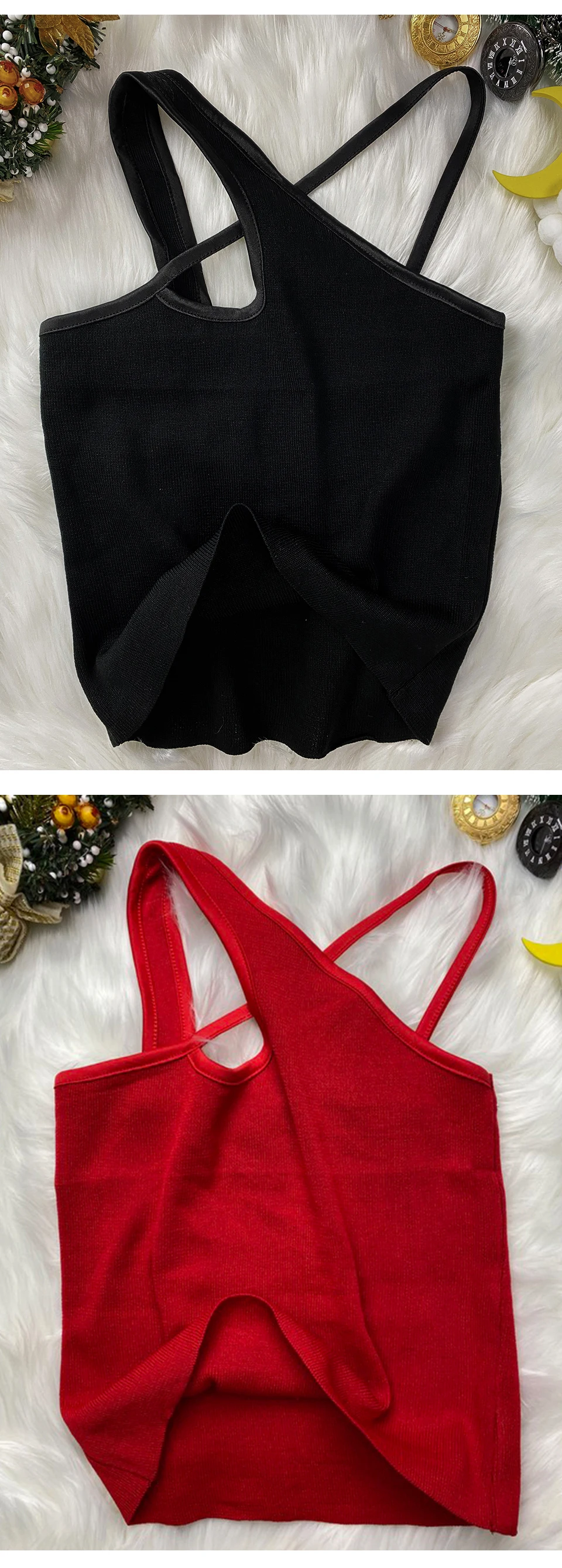 cheap bras Sexy Cross Camis Slim Female Camisole Summer Hollow Out Streetwear Sleeveless Crop Top Solid Color Cotton Basic Women Camisole white bra