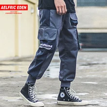 Aelfric Eden, брюки-карго с несколькими карманами, пэчворк, мужские, Harajuku,, Осенние, хип-хоп, повседневные, джоггеры, брюки, уличная одежда, спортивные штаны