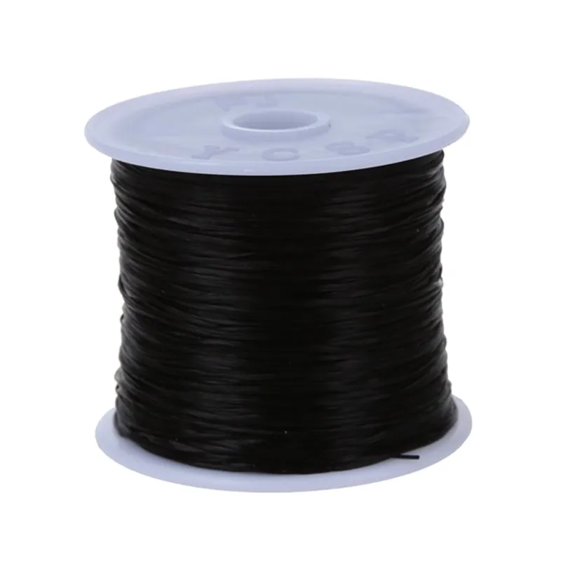Fashion-60m эластичный с украшением в виде кристаллов шнур нить для изготовления ювелирных изделий, черный