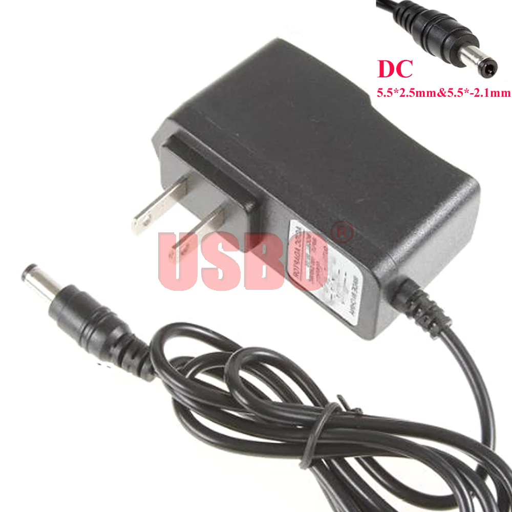 Черная длина 1 м Американский 5V0. 5A 5V1. 0A 5V1. 5A 5V2. 0A AC зарядное устройство US AC к DC 5,5*2,5 мм и 5,5*2,1 мм адаптер питания