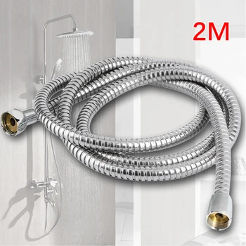 

Long Shower Hose Pipe 2m Flexible Stainless Steel Chrome Standard Bathroom UK