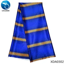 LIULANZHI Королевский синий африканская ткань атласная ткань с принтом горячая Распродажа нигерийская имитация шелковой ткани для женщин dresss XDA03