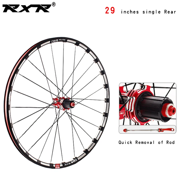 RXR 2" RX233 колеса Углеродные ступицы диски для горных велосипедов тормоза 5 подшипники колеса велосипеда Наборы горный велосипед 7-11Speed через ось/дисковый тормоз для горного велосипеда колеса - Цвет: 29 Red Rear  QR