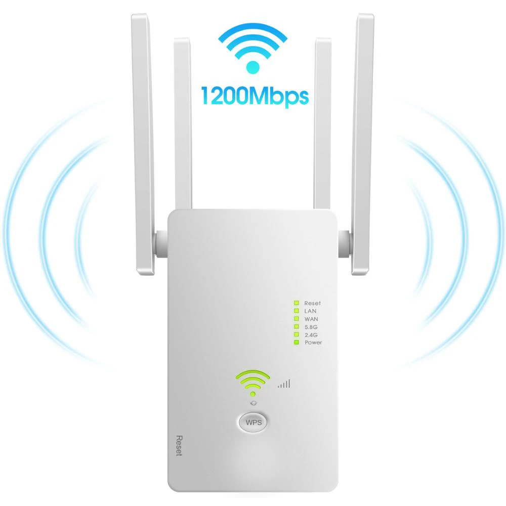 best wireless router for home KuWFi 1200Mbps Wifi Repeater Dual Band Wireless 2.4G / 5G Wifi Extender AP Router Wifi Signal Amplifier With 4pcs Antennas wifi signal booster for garden Wireless Routers