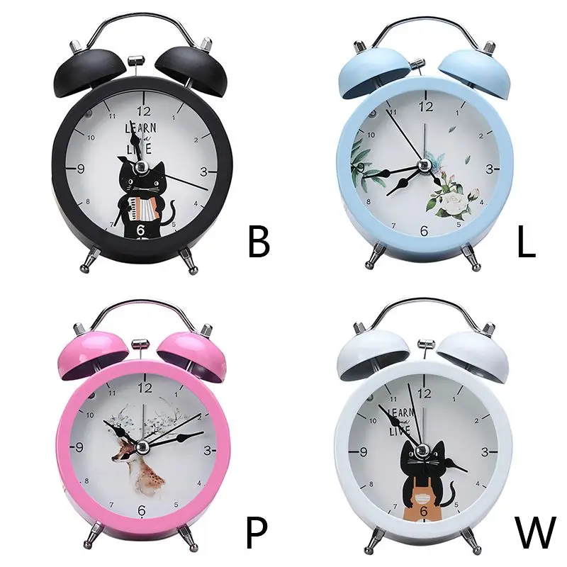 Cute Clock Small Bed Alarm Clocks Creative Mini Metal Student Alarm Clock Desk Alarm Clock Lovely Toy For Bedroom Home