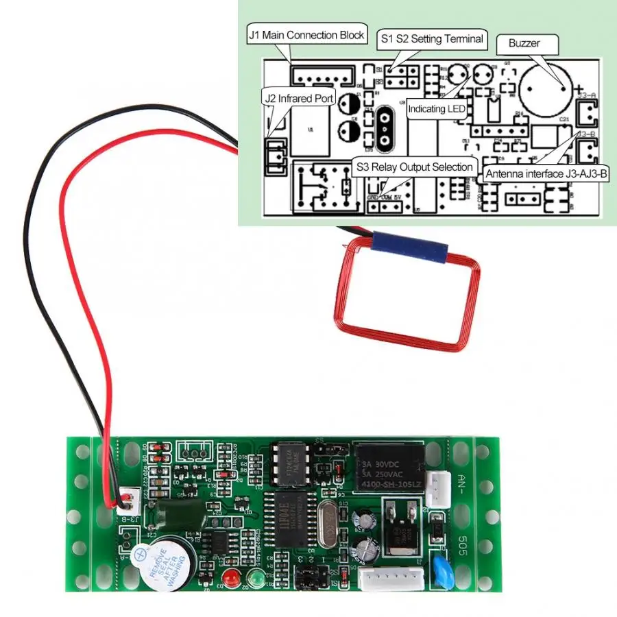 125 кГц RFID считыватель модуль Встроенный пульт управления для контроля доступа Лер 9-12 В контроль доступа Лер RFID модуль