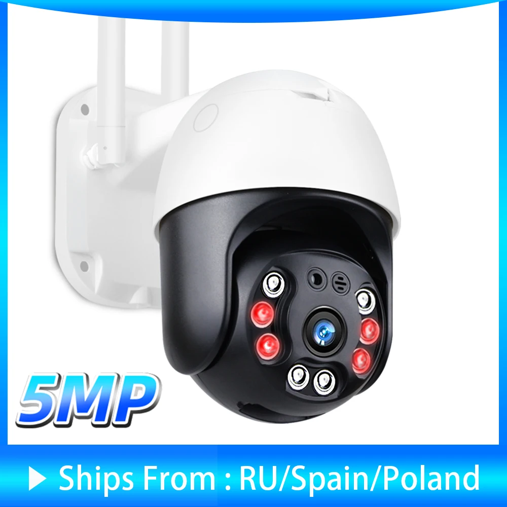 Barato Cámara IP de seguridad para exteriores, videocámara de 5MP, HD, 1080P, PTZ, WiFi, seguimiento automático, vigilancia CCTV para el hogar, red H.265, Audio bidireccional, Onvif aVj5Lm76n