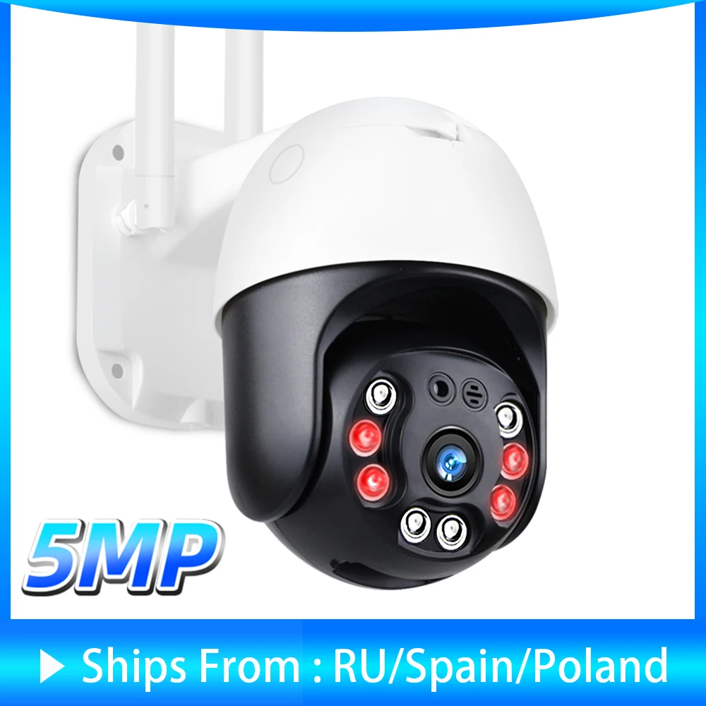 5MP HD IP Camera 1080P Outdoor Security PTZ WiFi Camera Auto Tracking Home CCTV Surveillance H.265 Network Two Way Audio Onvif