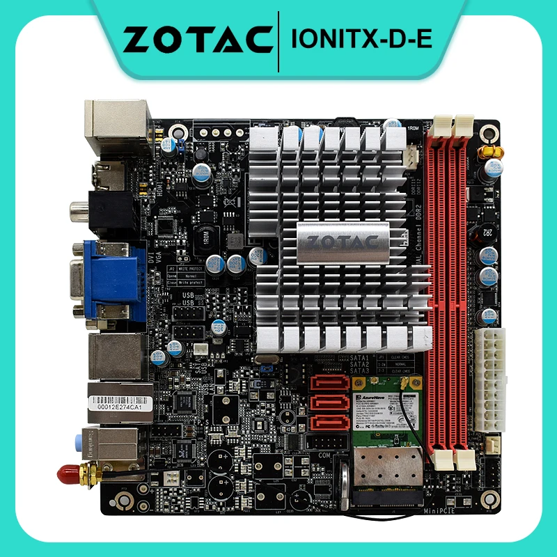 Оригинальная б/у материнская плата ZOTAC IONITX-D-E mini-ITX Atom 330 1 6 ГГц DDR2 17x17 см Wi-Fi