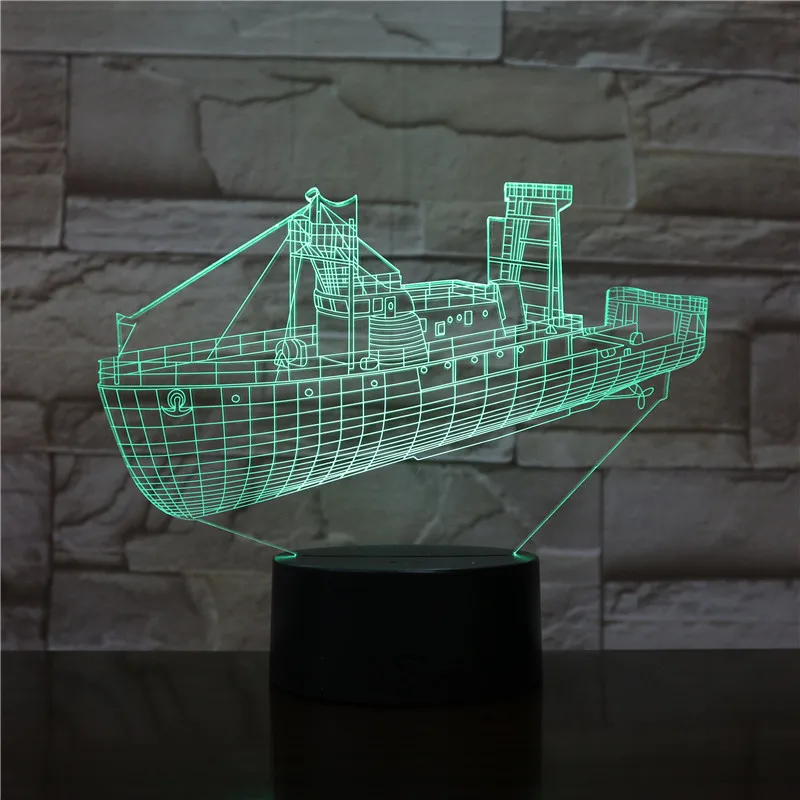 3D лампа Уникальный датчик касания корабля Разрушителя лучшее украшение для