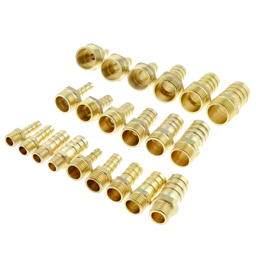 Brass Pipe Fitting 4mm 6mm 8mm 10mm 12mm 19mm Hose Barb Tail 1/8" 1/4" 1/2" 3/8" BSP Male Connector Joint Copper Coupler Adapter