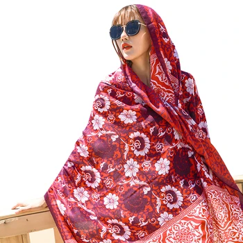 

Sunscreen Scarves Cotton Linen Scarf National Wind Travel Scarf Holiday Air Conditioning Shawl Tassel Ladies Beach Towel