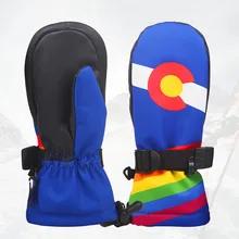 Лыжные перчатки детские зимние теплые лыжные перчатки спортивные водонепроницаемый ветрозащитный защита от снега варежки для мальчиков и девочек лыжные перчатки флисовые Зимние флисовые перчатки