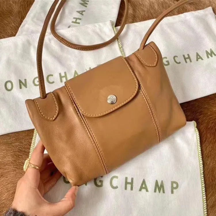 

2020 New Lambskin Mini Crossbody Longxiang Bag Female Sheepskin Mini Shoulder Dumpling Bag Fashion All-match Female Bag