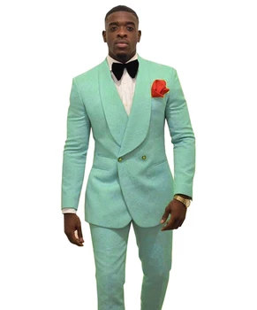 

Custom Made Groomsmen Tuxedos Shawl Lapel Men Dresses Suits 2 Pieces Wedding Prom Blazers Jacket Set Best Man (Jacket+Pants+Tie)