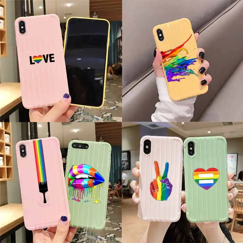 ЛГБТ сердце Радужный Флаг love is Love на колесиках чемодан чехол для телефона iPhone 11 Pro
