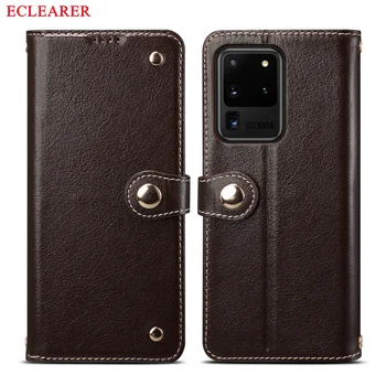 

Durable Genuine Leather Wallet Case For Samsung Galaxy S20/ Ultra/ Plus Luxury Shockproof Full Protection Flip Stand Case Cover