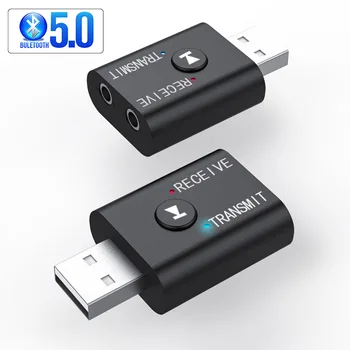 

USB Bluetooth 5.0 Audio Receiver Transmitter 2 In 1 RCA 3.5mm 3.5 Jack AUX Stereo Music USB Wireless Adapter For laptops mini pc