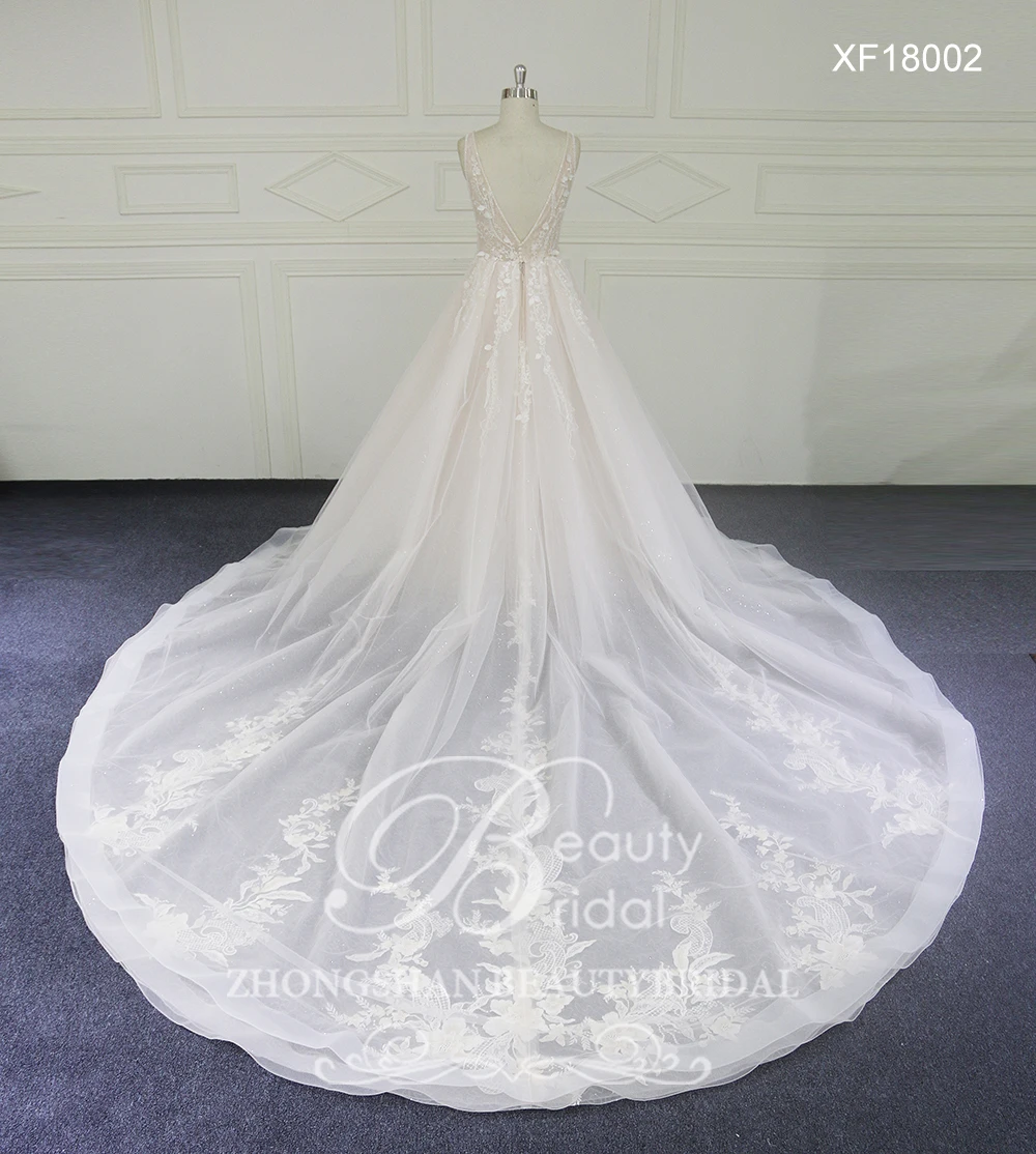 Vestido De Noiva свадебное платье принцессы с длинным рукавом винтажное кружевное бальное платье с аппликацией из бисера Свадебное платье размера плюс XF18002