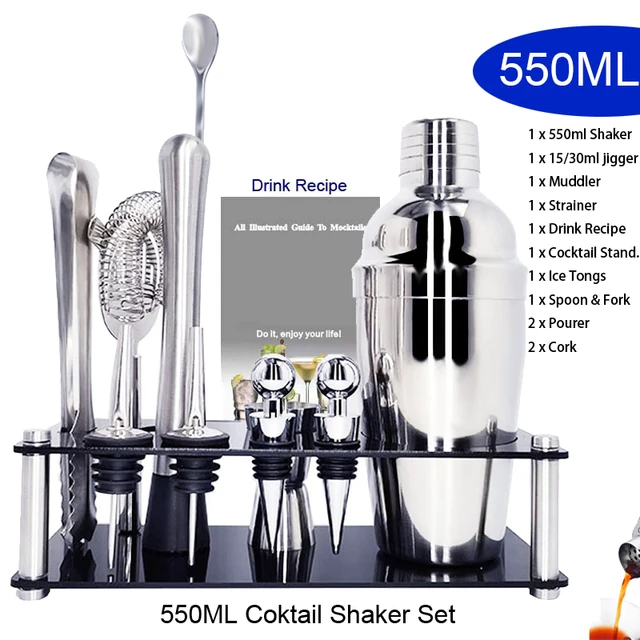 Professional Bartender Set 11Pcs Cocktail Shaker Set Hand Shaker Drink  Fancy Jug Wine Mixer Party Bar Set With Wine Rack - AliExpress