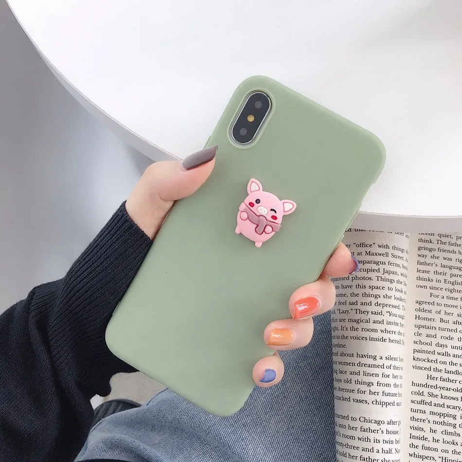 3D Cute Pig Dog Panda Bear DIY Case For Samsung A50 A70 A40 A20 A60 A80 Pizza Burger Cake Cover For Galaxy M10 M20 M30 Soft Case - Цвет: C4 Pink Pig