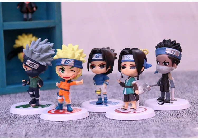 Action Toy Figure Naruto Sasuke Kakashi Figure Set Classic Japanese Anime Figurine Resin Model Builiding Quality Toys For Boys