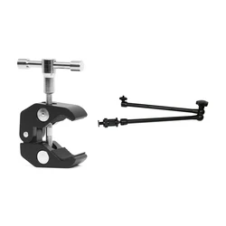 1Pcs Super Clamp with 1/4Inch-20 and 3/8Inch-16 Thread & 1Pcs 20Inch Adjustable Articulating Friction Magic Arm 1Pcs Super Clamp with 1/4Inch-20 and 3/8Inch-16 Thread & 1Pcs 20Inch Adjustable Articulating Friction Magic Arm