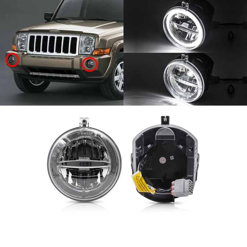 2 шт светодиодные противотуманные фары светильник с DRL Для Dodge Dakota/Durango/Chrysler 300 для