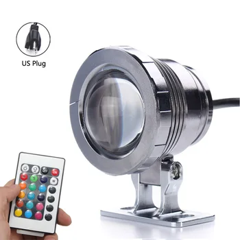 

10W IP68 Underwater Spot Light UV Waterproof Lamp Pool RGB Aquarium Pond Remote Control Fountain