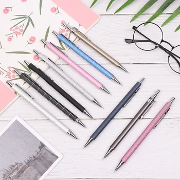 

1PC 0.5/0.7mm Iron Mechanical Metal Pencil Push Pen Frosted Smooth Grid Pencil Student Stationery Writing Sketch Drawing Tool