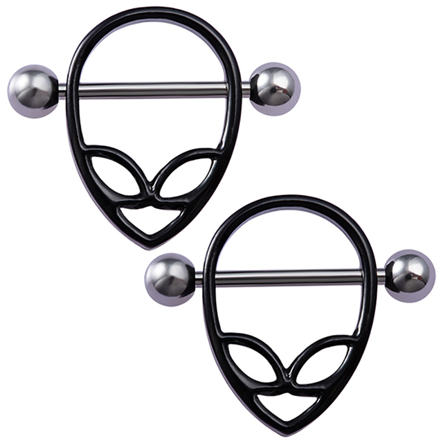 Rabbit Nipple Ring Piercing Barbell Shield Bar Rings Surgical Steel Sexy Adult Game for Women Breast Body Jewelry Gift 14G