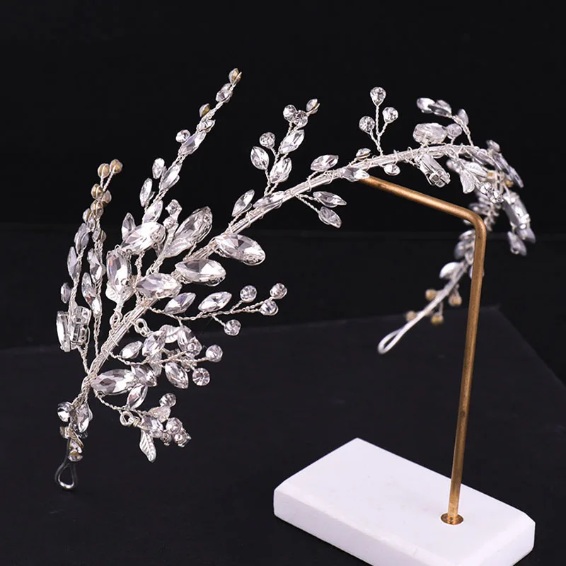 

FORSEVEN Romantic Crystal Beads Handmade Wedding Headbands Bridal Tiara Hair Jewelry Hairbands Wedding Hair Accessories JL