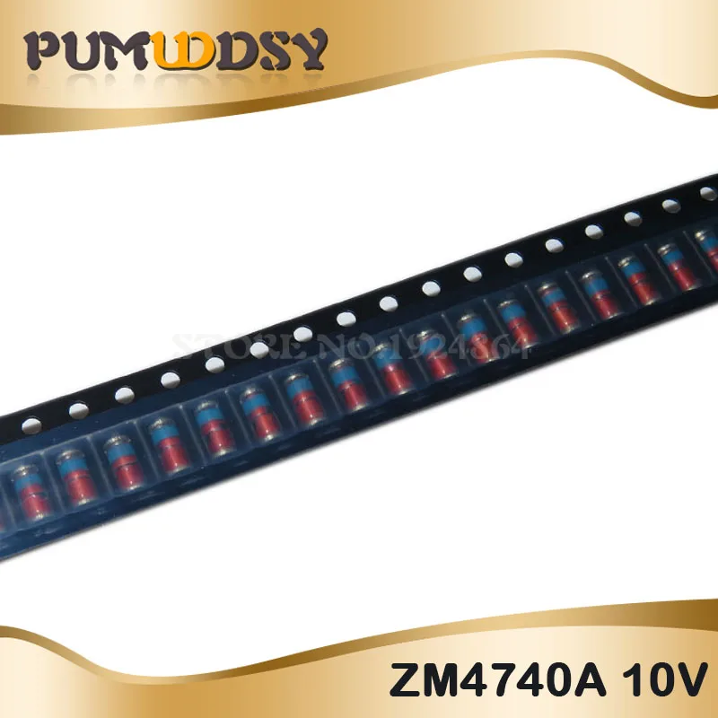 20 шт./лот 1 Вт 6,2 V-47 V 7,5 V 8,2 V 9,1 V 12V 15V 16V 22V 24V 30V 33V 39V 43 в светодиод LL41 SMD зенеровский диод ZM4735A-ZM4756A ZM47 серия - Цвет: ZM4740A 10V