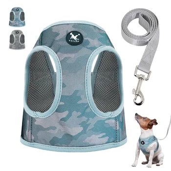 

Reflective Nylon Dog Harness Leash Set Adjustable Puppy Harness Vest Soft Mesh Pet Harnesses Leash Lead For Small Medium Dogs