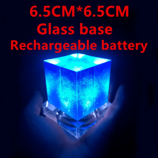6.5CM Glass base Loki Cosmic Cube cosplay Prop Светящиеся Кубики креативный пульт дистанционного управления фигурка куклы игрушки Коллекционная модель игрушки подарок WZP понг - Цвет: 6.5CM Glass base