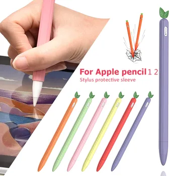 

For Apple Pencil 1 2 Cute Fruit Color Silicone Protective Case Pen Point Stylus Penpoint Cover Protector Case With Pen Cap