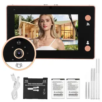 

Night Vision Doorbell 4.3in WIFI Door Viewer Doorbell IR Night Vision Motion Detection Video Intercom Camera