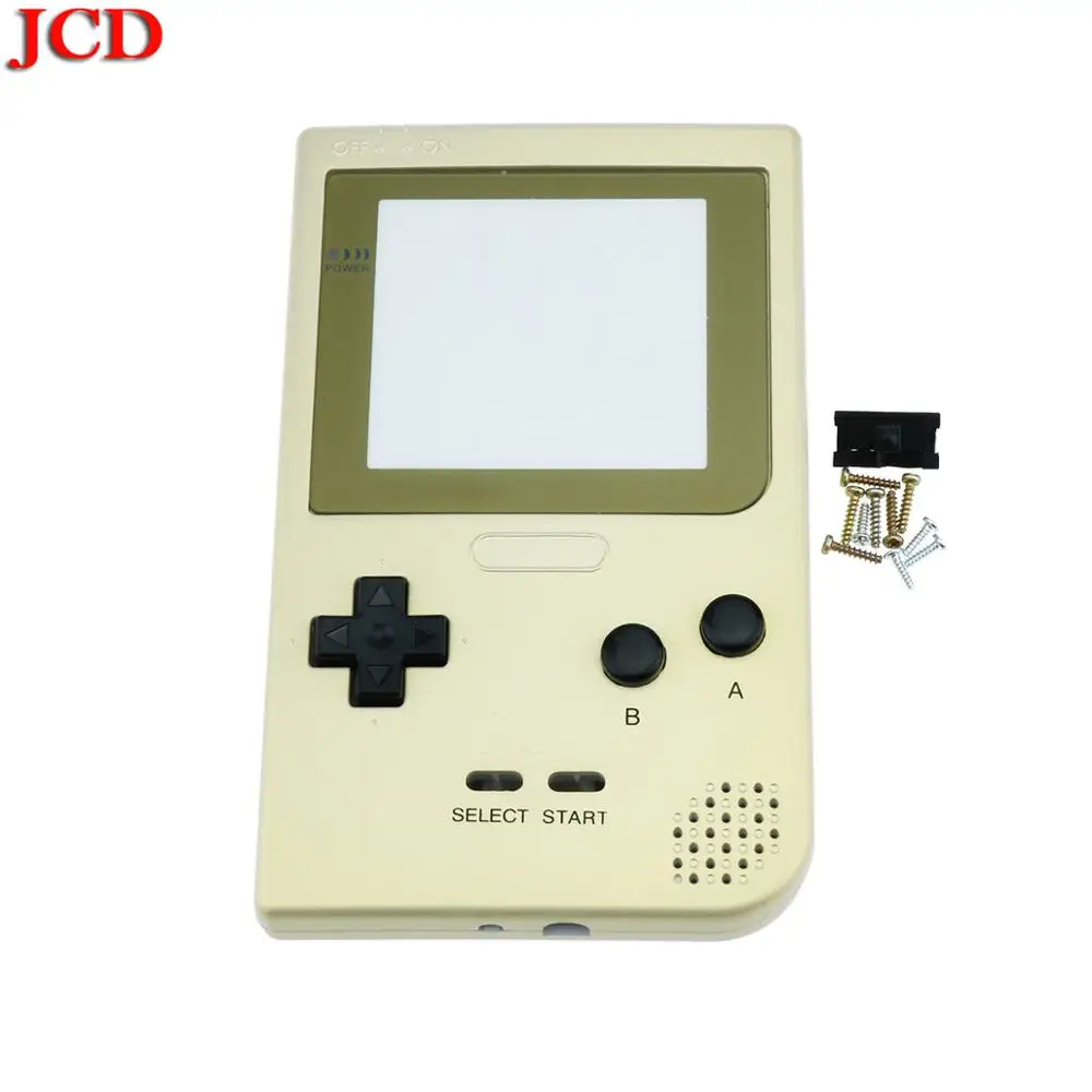 JCD DIY Набор прозрачный корпус Оболочка Чехол Замена для Gameboy карман для GBP Золотой корпус с резиновой кнопки-подкладки