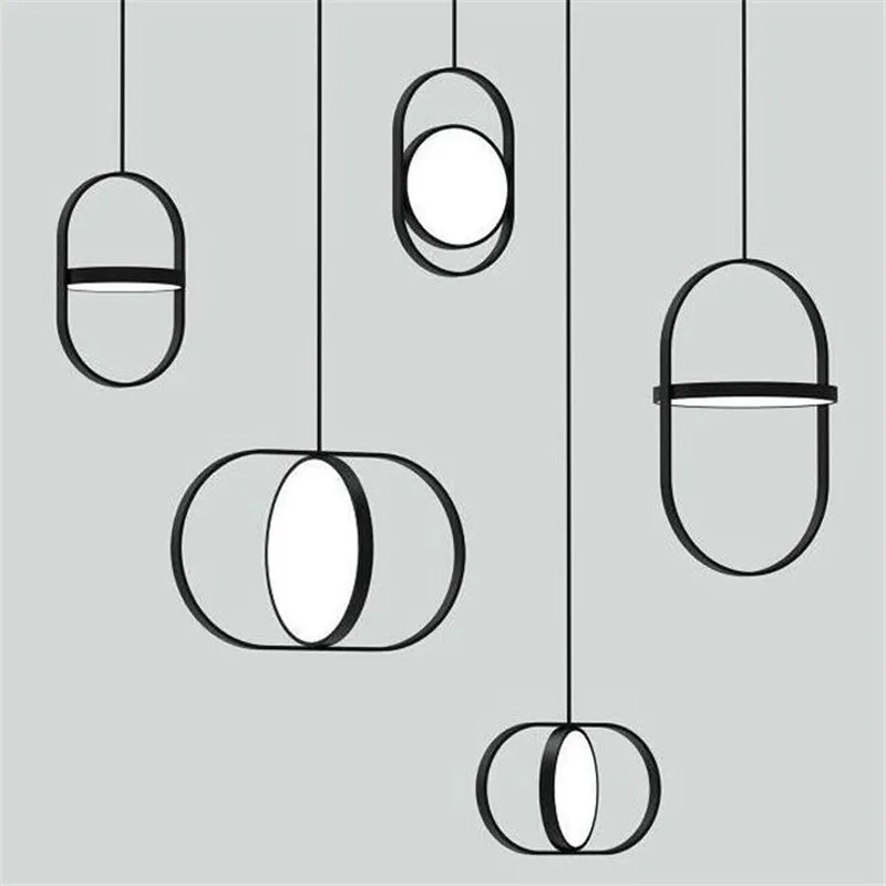 Современный Лофт Creativ двойной круглый светодиодный подвесной светильник модная железная гостиная/Офис Ресторан Кафе прикроватный