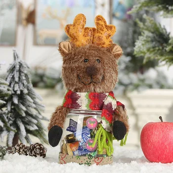 

Cute Christmas Candy Storage Bag Can Decoration for Home Gift Biscuit Food Storage Jar Very Cute and Unique Candy Jars Elk