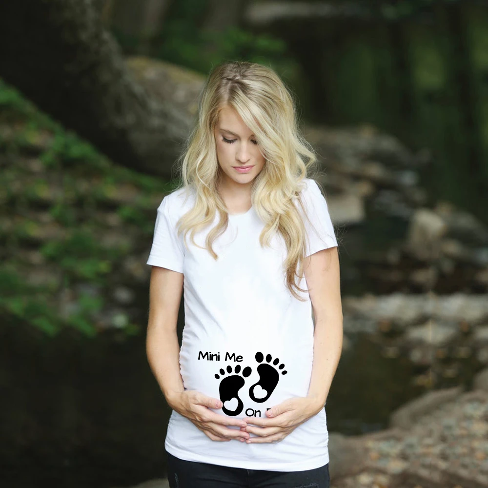 Camiseta de maternidad con estampado dibujos animados para bebé, ropa informal de de corta, talla grande|Camisetas| - AliExpress