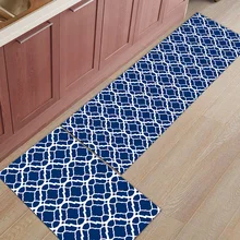 Марокканский синий узор 2 шт. коврик для кухонных дверных ковриков для входного Пути Грязи мусора Траппер сапог скребок для обуви набор аксессуаров