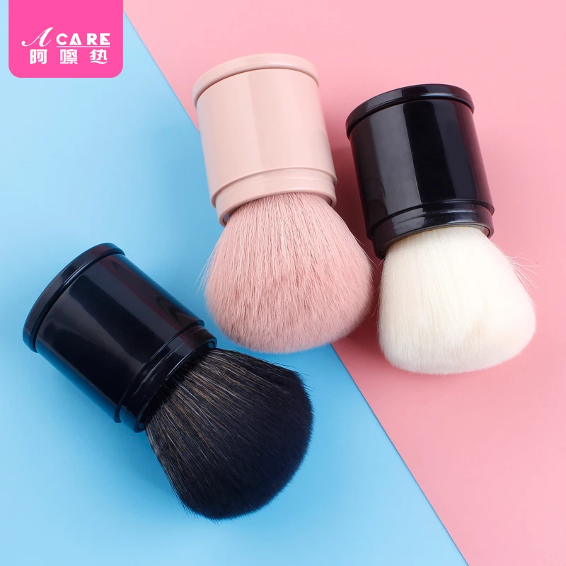 1pc Blush Makeup Brush Portable Retractable Foundation Cosmetic Blusher Face White Hair Powder