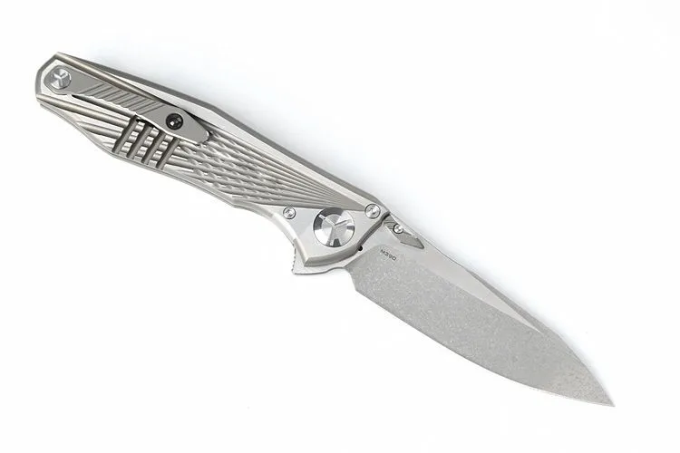 grey Kevin John VENOM 4 крыла Флиппер S35VN M390 складной Ножи Титан Ручкой Охотничий Тактический выживания Карманные Ножи EDC инструмент подарок - Цвет: grey