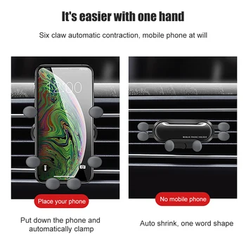 

Car Phone Holder Gravity bracket Mount Auto Air Vent Grip Gravity Car Mount Holder Gravity Bracket For Cell Phones Smartphone