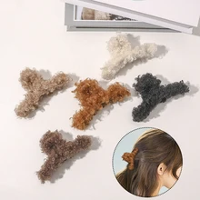 

Cute Plush Shark Clip Pure Color Simple All-match Faux Fur Hair Clip Female Fashion Sweet Shark Clips Hair Accessories