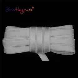Shiny Nylon Bra Strap Elastic Spandex Satin Band - 10 Yards (White)